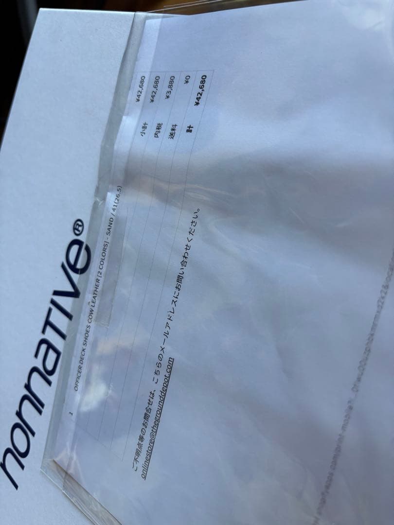 靴 nonative OFFICER DECK SHOES COW LEATHER