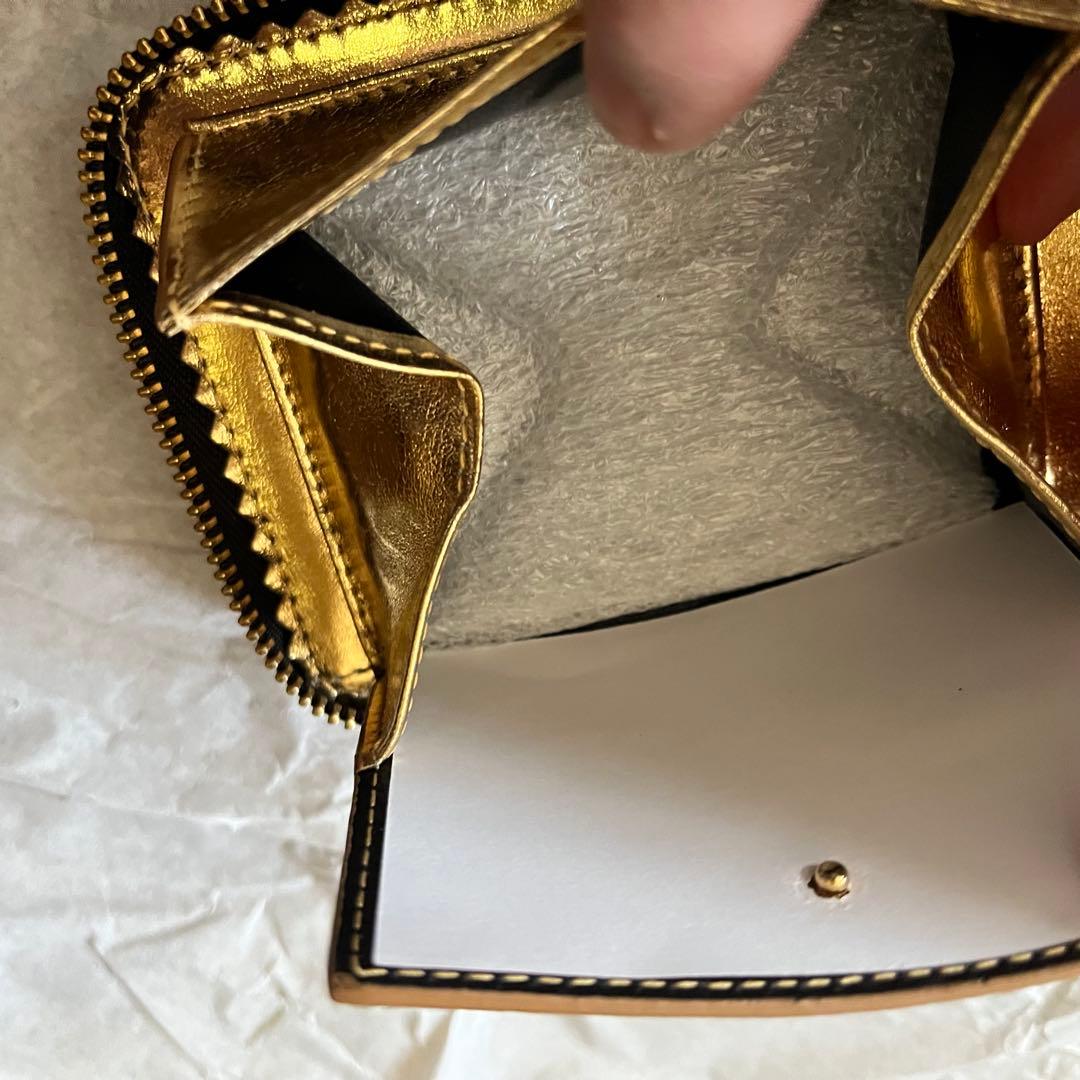 コムデギャルソン　二つ折り財布 ブラック ゴールド内装