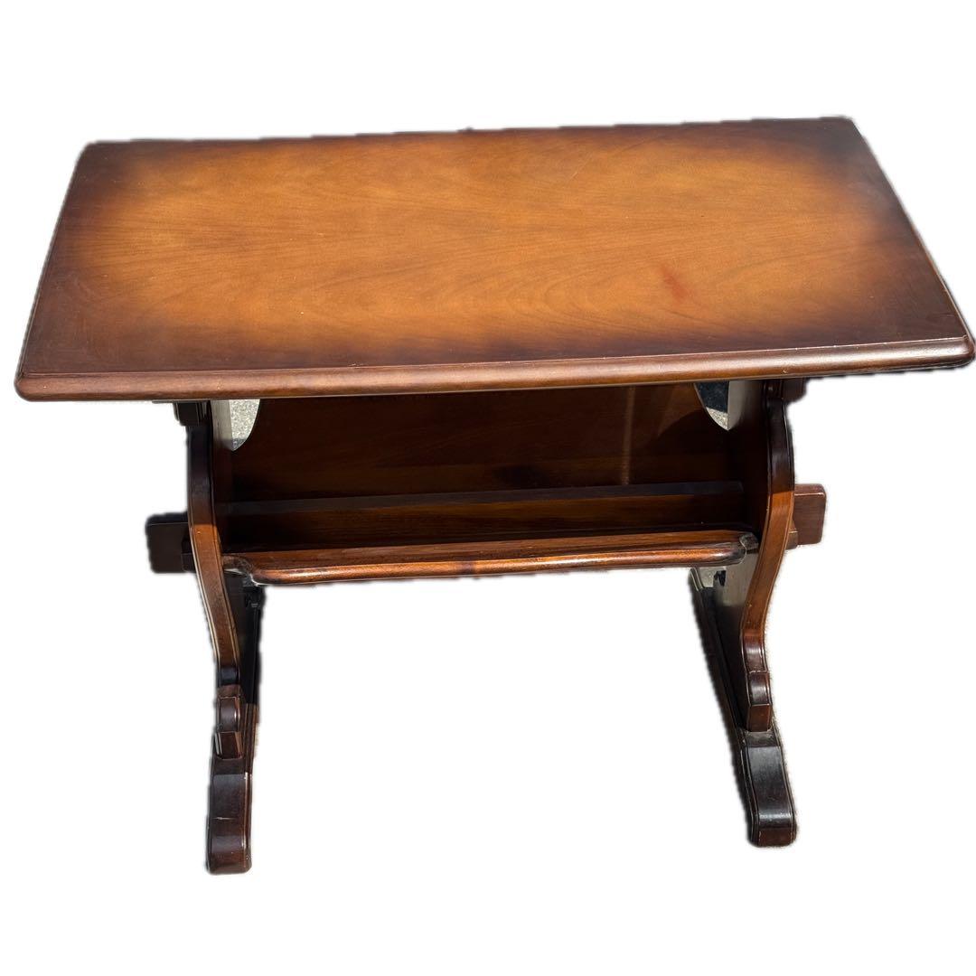 カリモクkarimoku サイドテーブル マガジンラック付 コロニアル 机 花台