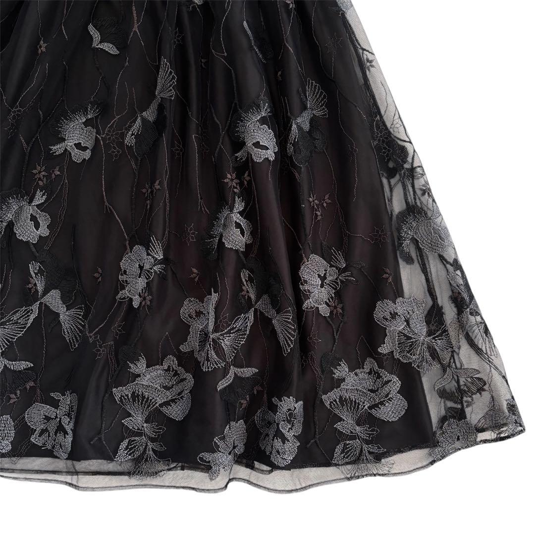 カラルス　刺繍レースワンピースドレス　パーティドレス　ブラック　3Lサイズ