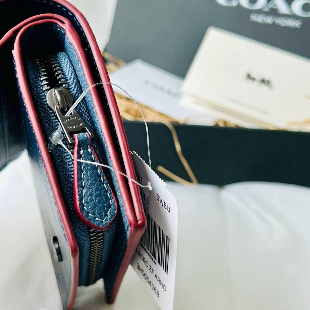 COACHコーチ× SNOOPY 二つ折り財布ブルー レザー スヌーピー 正規品