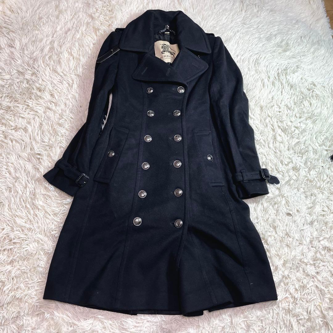 近年モデル⭐︎バーバリー　ナポレオンコート　ロントレンチコート　カシミヤ混