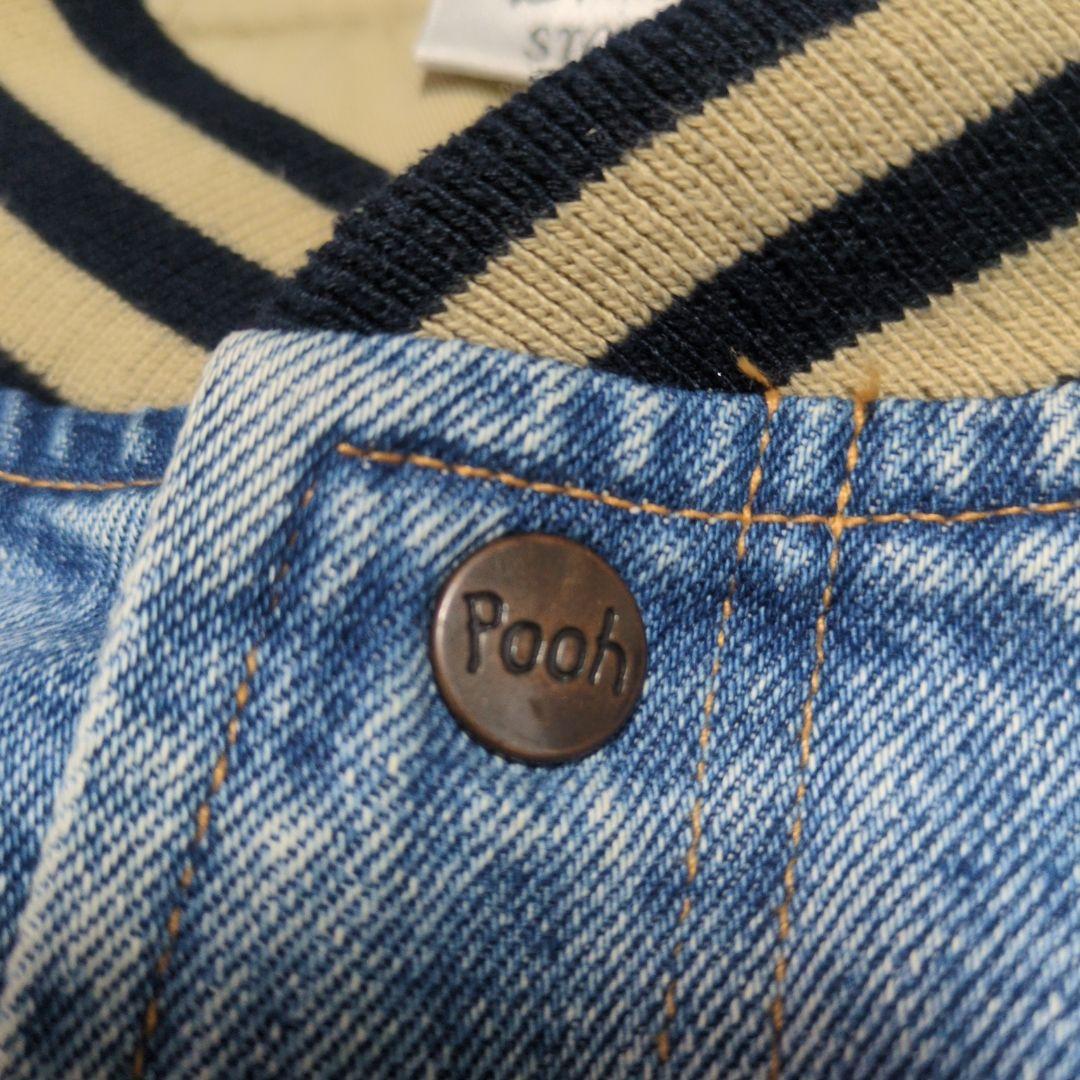 ✰ 古着 くまのプーさん スタジャン デニムジャケット 中綿 アウター ✰