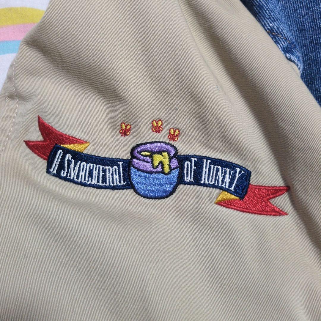 ✰ 古着 くまのプーさん スタジャン デニムジャケット 中綿 アウター ✰