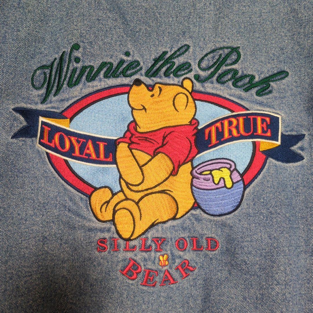 ✰ 古着 くまのプーさん スタジャン デニムジャケット 中綿 アウター ✰
