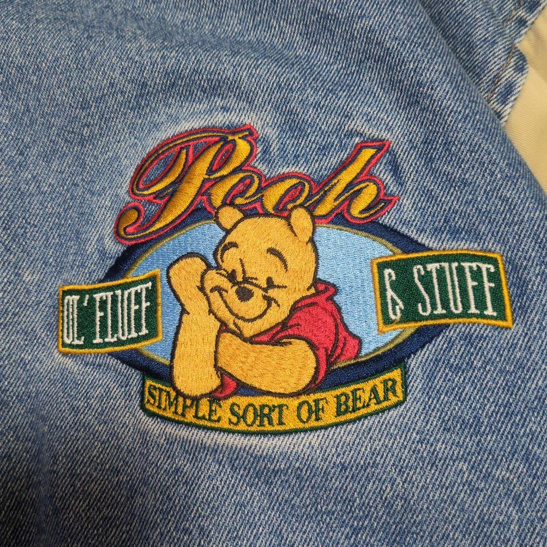 ✰ 古着 くまのプーさん スタジャン デニムジャケット 中綿 アウター ✰