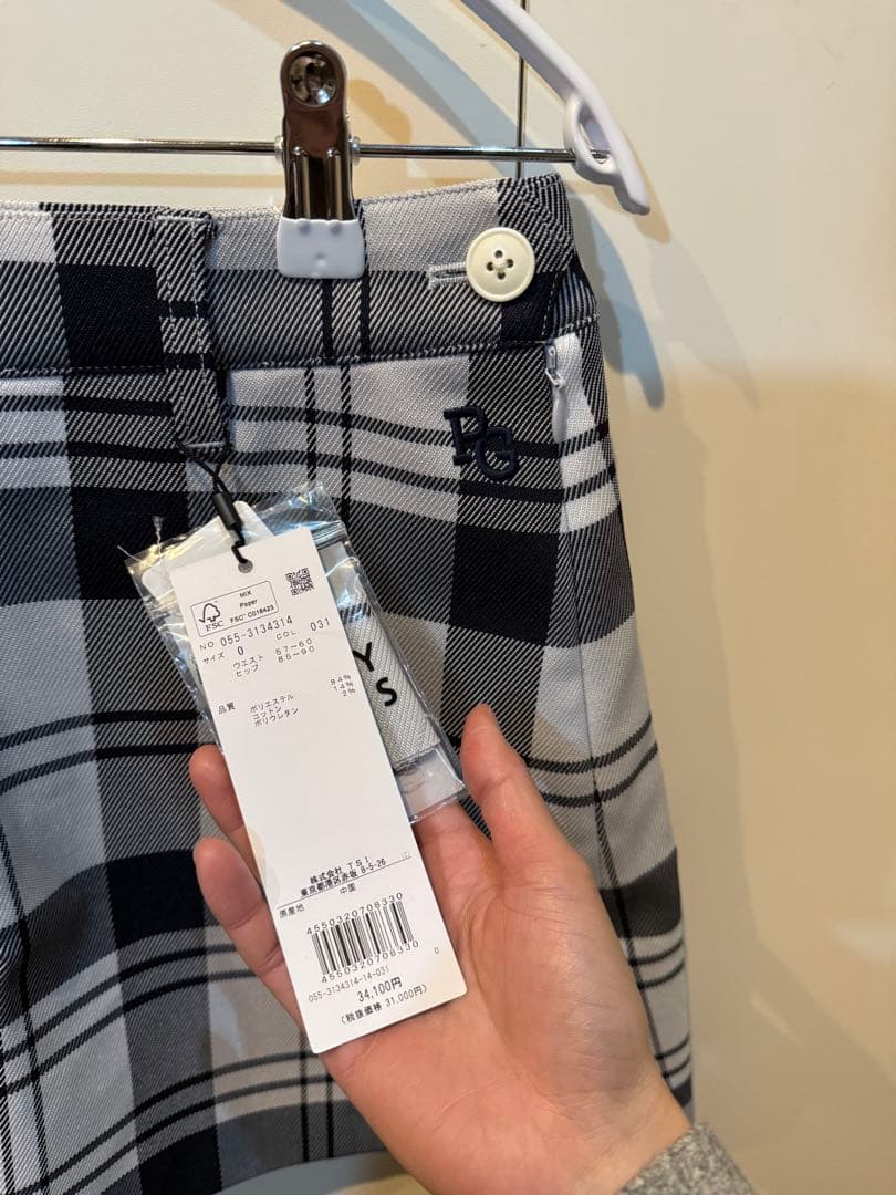 新品　パーリーゲイツ プリーツスカート サイズ0 ホワイト系