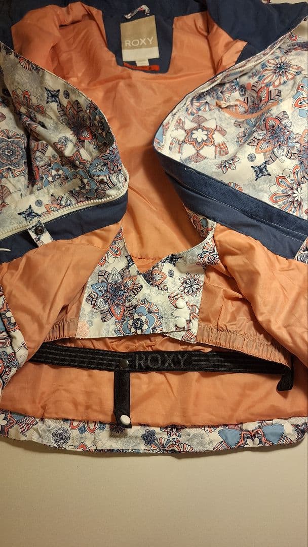 ROXY 上下スノーボードウェア スキーウェア 花柄 ピンク ホワイト