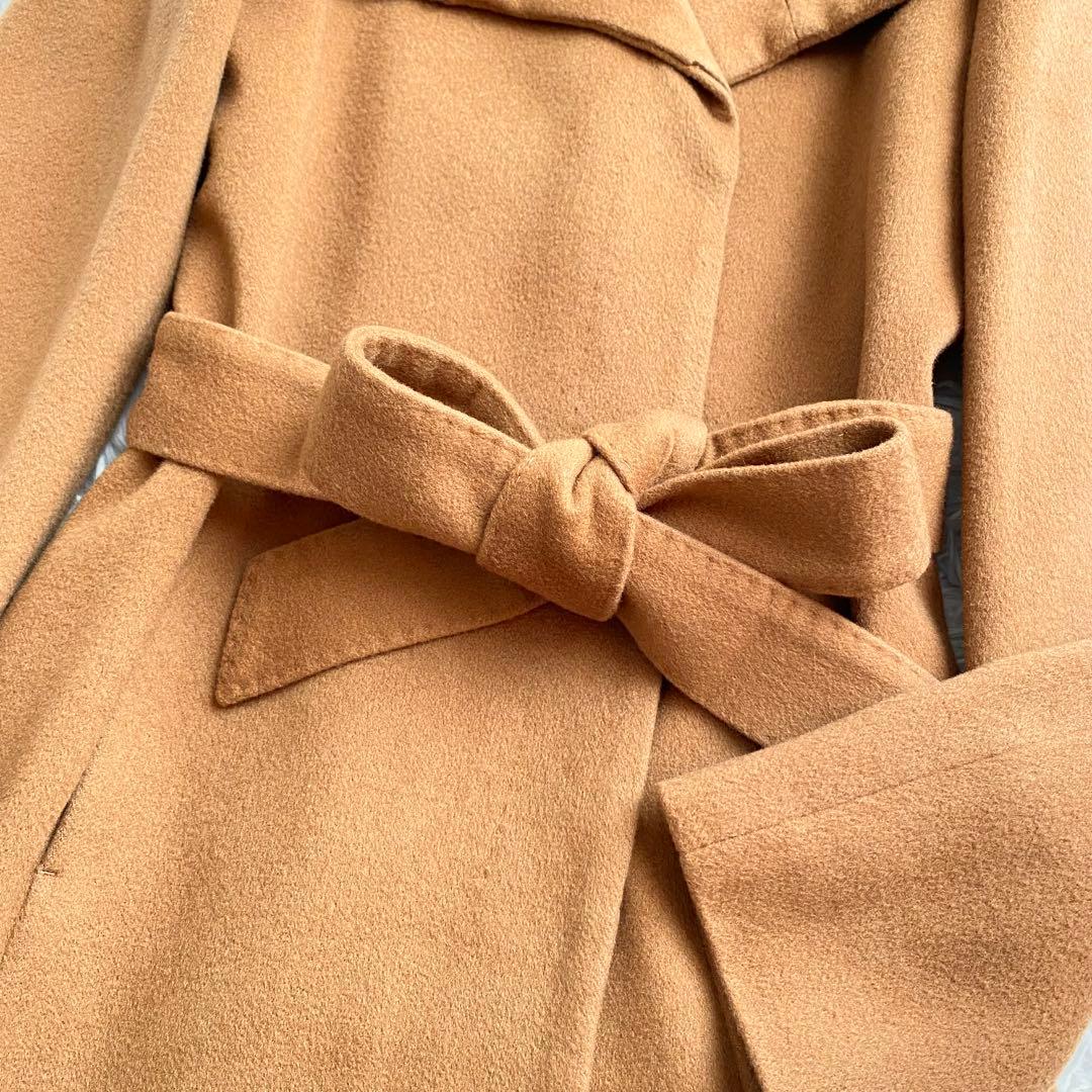 極美品✨ANAYI 高級ロングコート カシミヤ100 女優襟 ベルト キャメル