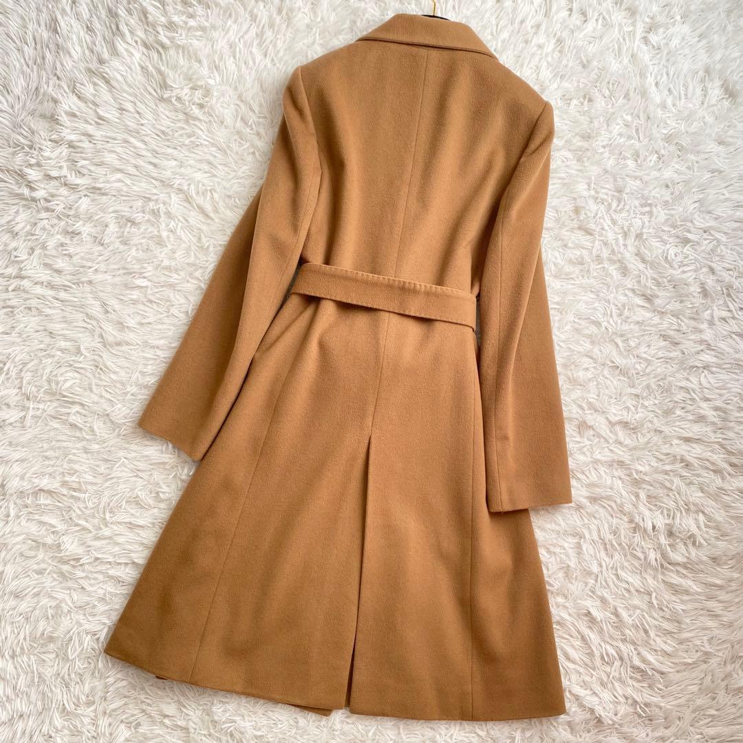 極美品✨ANAYI 高級ロングコート カシミヤ100 女優襟 ベルト キャメル
