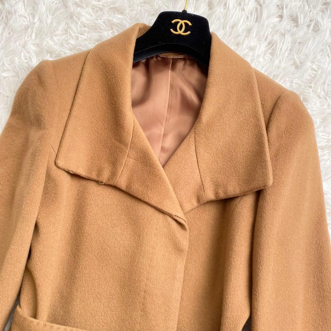 極美品✨ANAYI 高級ロングコート カシミヤ100 女優襟 ベルト キャメル