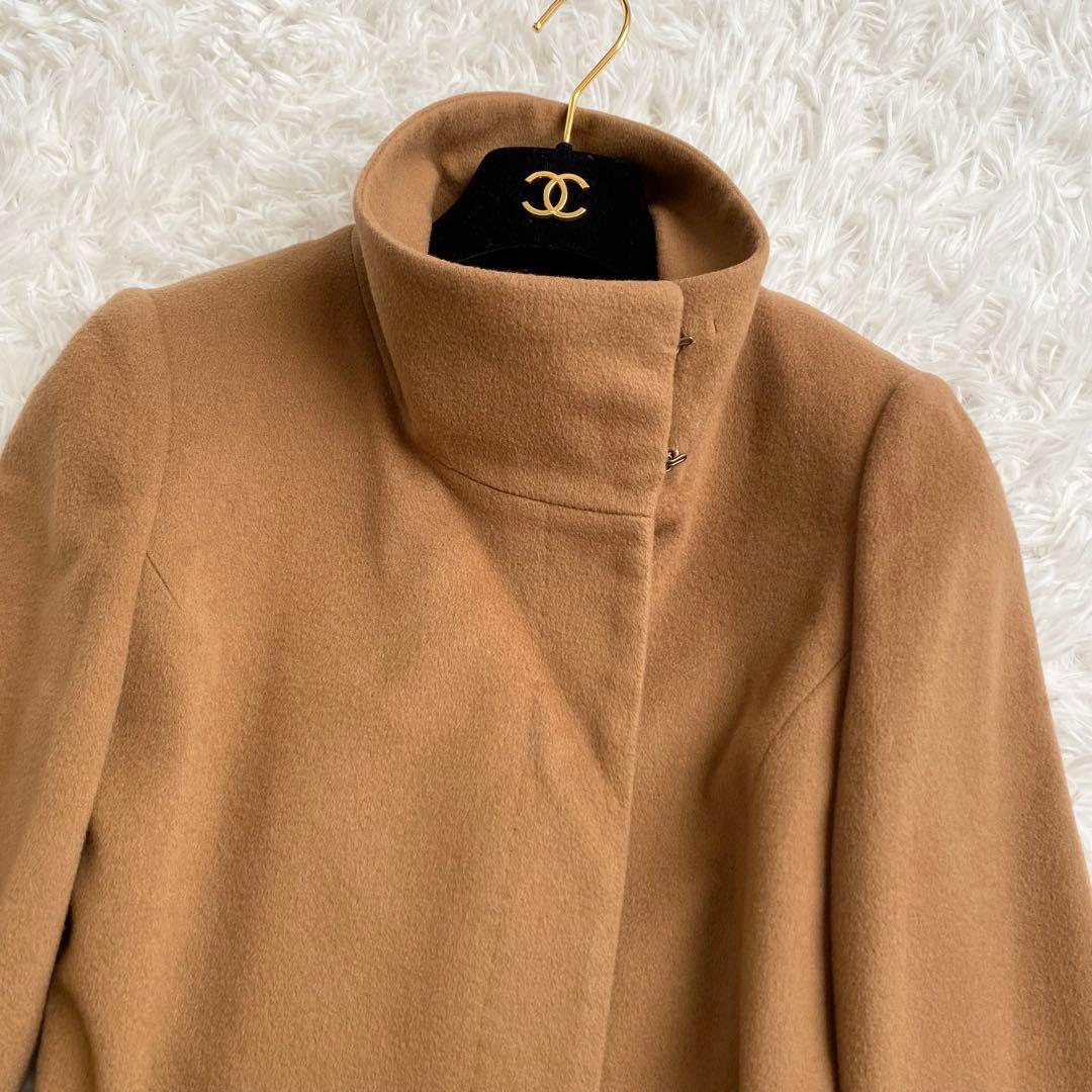 極美品✨ANAYI 高級ロングコート カシミヤ100 女優襟 ベルト キャメル