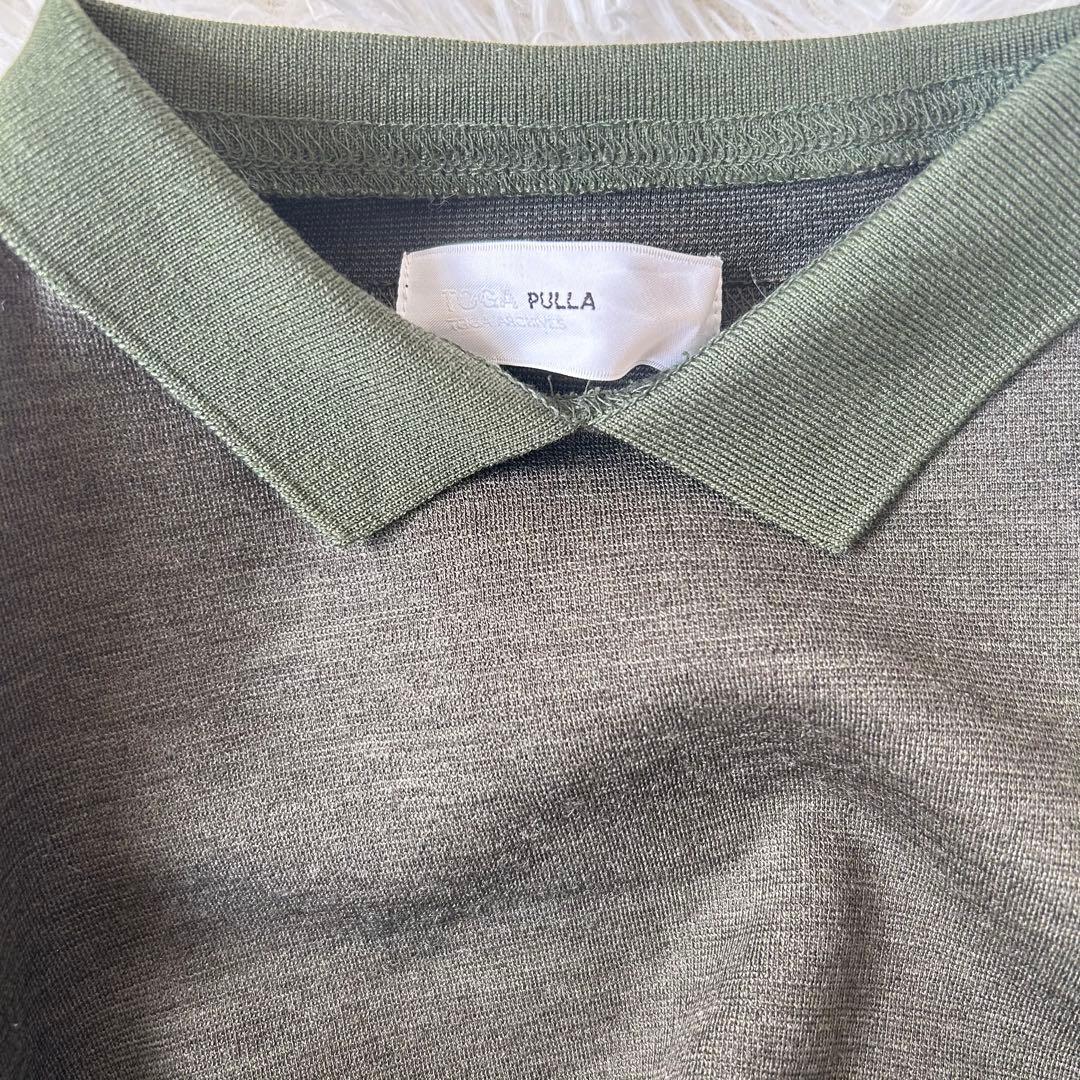 toga pulla ヴィンテージジャージプルオーバーカットソー 襟