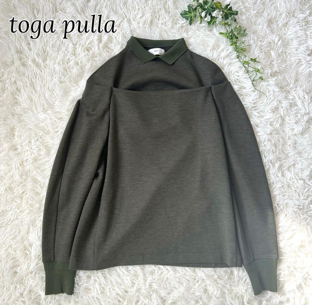 toga pulla ヴィンテージジャージプルオーバーカットソー 襟