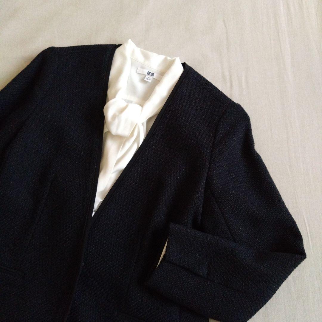 おまけ付き＊アーバンリサーチドアーズ ツイードVネックジャケット ノーカラー