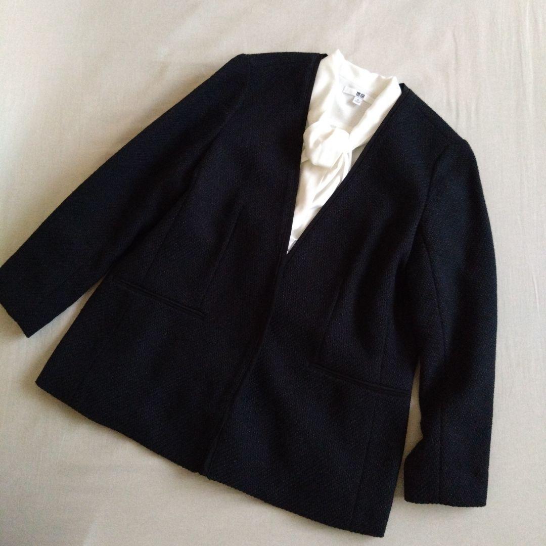 おまけ付き＊アーバンリサーチドアーズ ツイードVネックジャケット ノーカラー