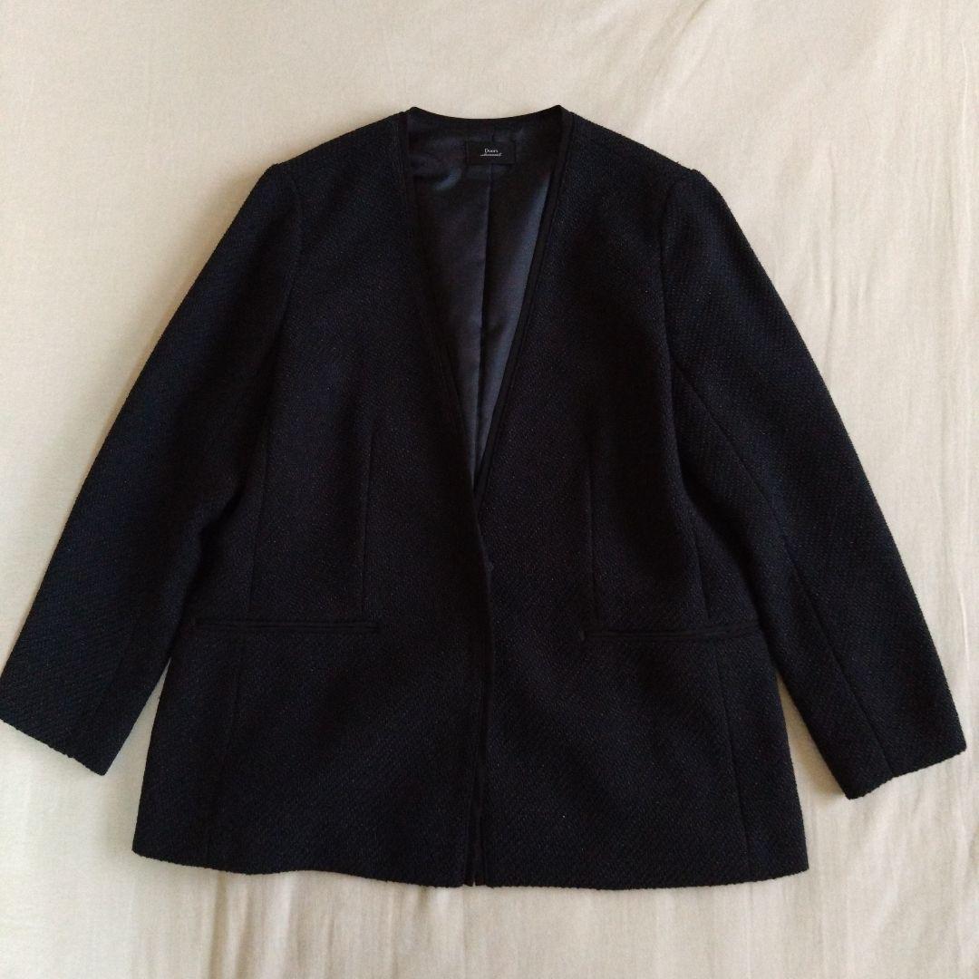 おまけ付き＊アーバンリサーチドアーズ ツイードVネックジャケット ノーカラー