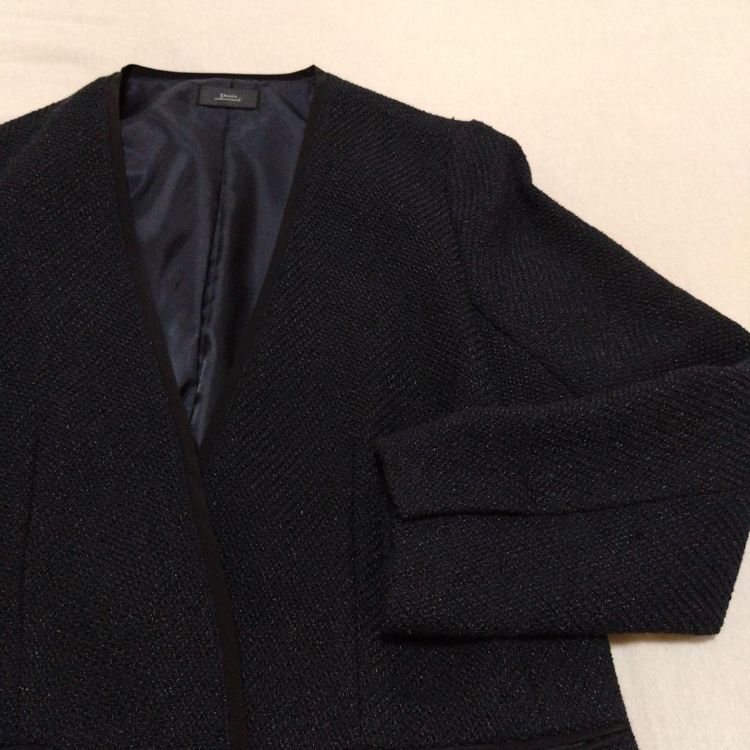 おまけ付き＊アーバンリサーチドアーズ ツイードVネックジャケット ノーカラー