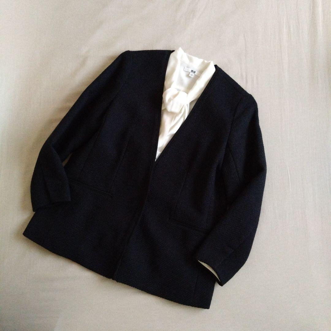 おまけ付き＊アーバンリサーチドアーズ ツイードVネックジャケット ノーカラー