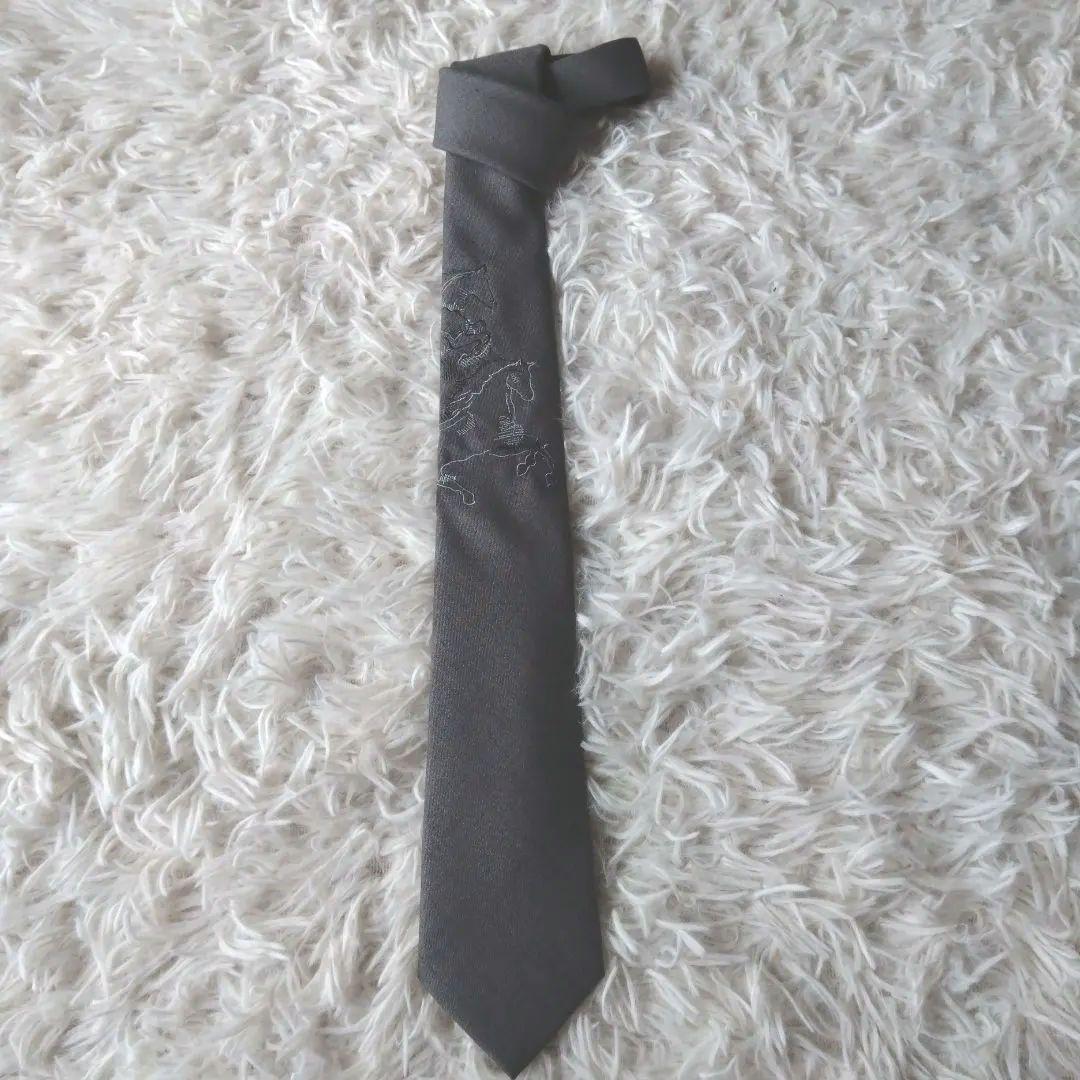 美品✨HERMES ネクタイ Cavalcade 馬刺繍ホース　 H柄　グレー