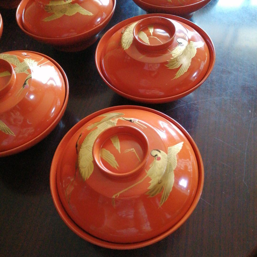 木製本漆塗　金蒔絵朱吸物椀　20客　12.5cm　大正期