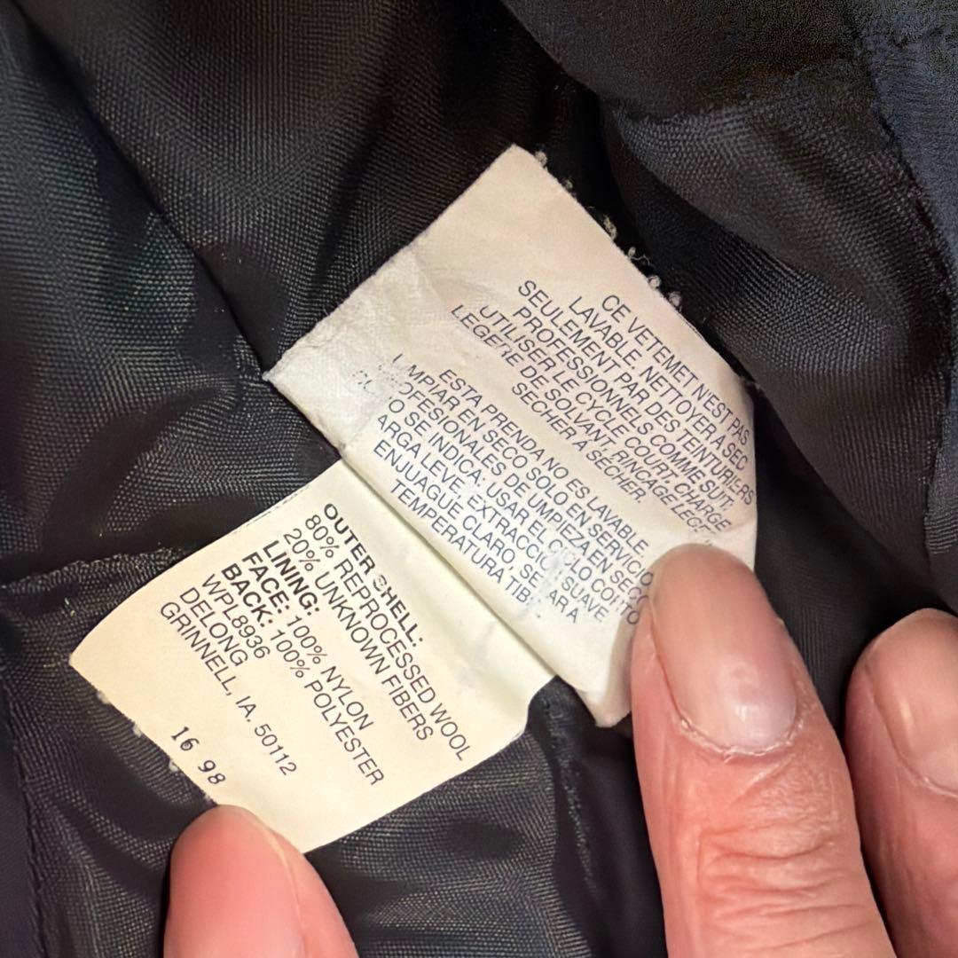 DeLONG スタジャン M 黒/レザー SL刺繍