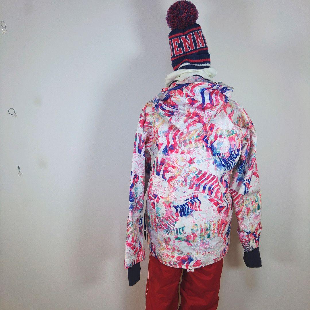 レディース　M　スキー　スノーボードウェア　上下セット　ピンク　レッド　ホワイト