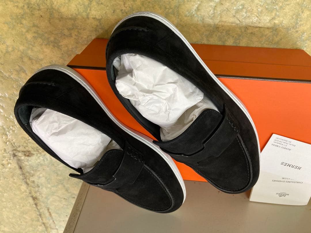 美品 エルメス HERMES ローファー スウェードレザー 41.5(26.5)