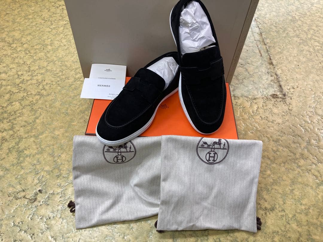 美品 エルメス HERMES ローファー スウェードレザー 41.5(26.5)