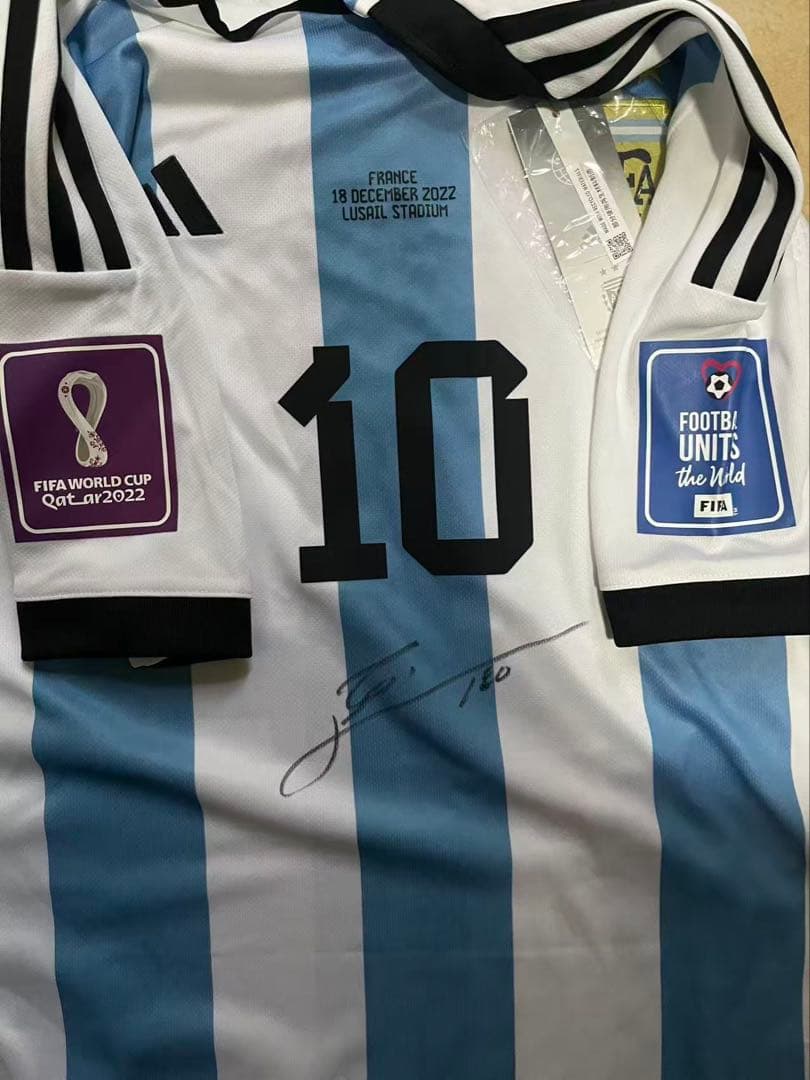 ICONSメッシ 直筆サイン入り ユニフォーム アルゼンチン代表 WC決勝