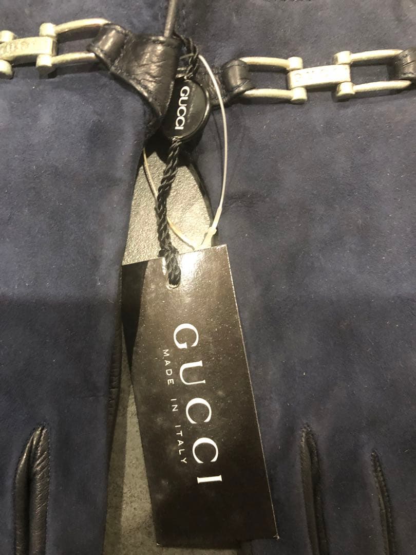 【新品未使用】GUCCI グッチ レザー＆スエード 手袋 サイズ7 箱付き