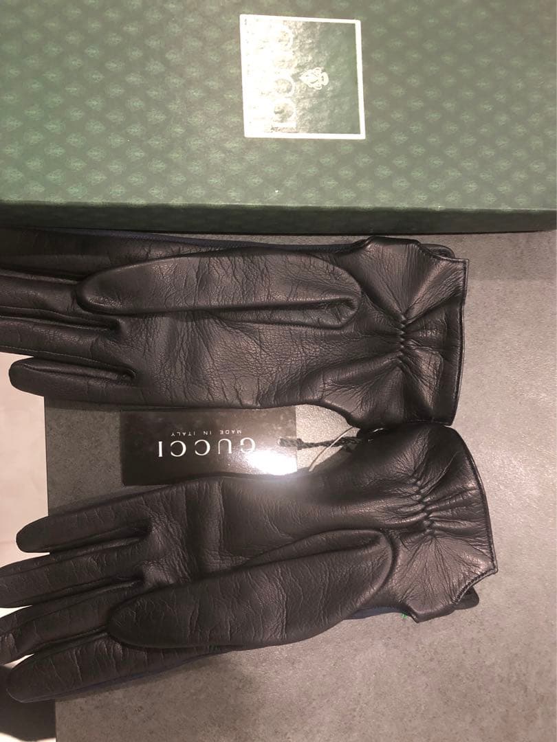 【新品未使用】GUCCI グッチ レザー＆スエード 手袋 サイズ7 箱付き