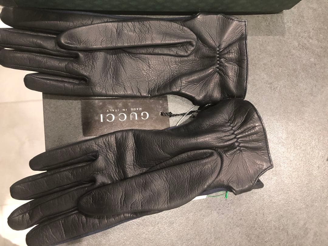 【新品未使用】GUCCI グッチ レザー＆スエード 手袋 サイズ7 箱付き