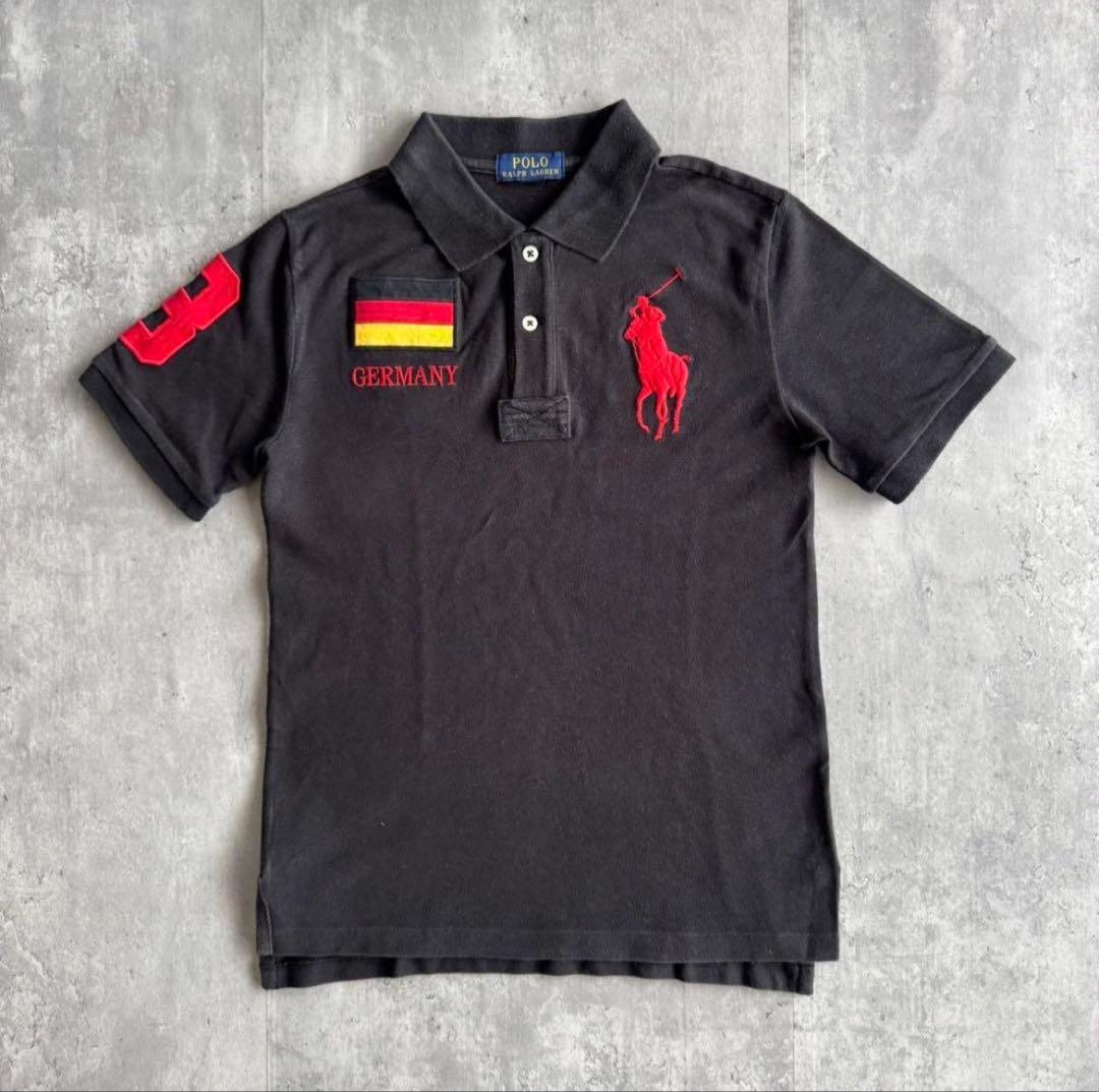 90s ラルフローレン　ポロシャツ ビッグポニー y2k SWAG 短丈