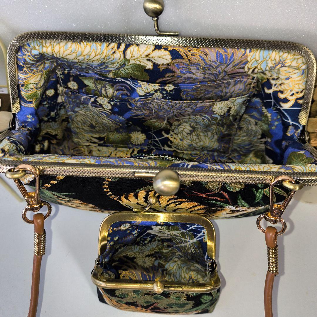 虎柄♥がま口ポーチ長財布♥ハンドメイド