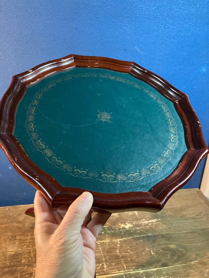 G サイドテーブル　コーヒーテーブル　アンティーク調　ヨーロピアン風　花台　緑