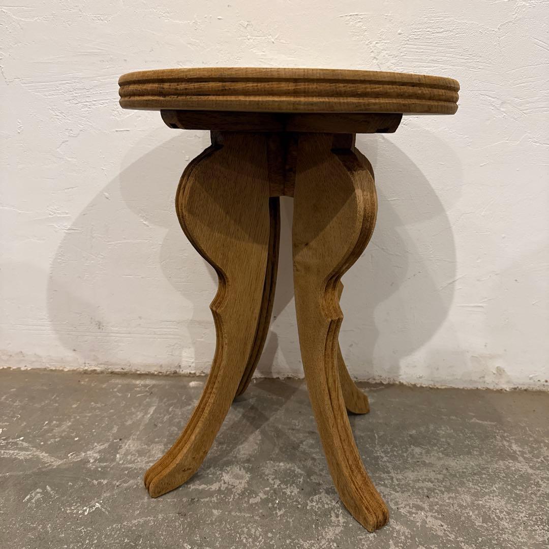 ヴィンテージ　サイドテーブル　剥離　ラウンド　花台