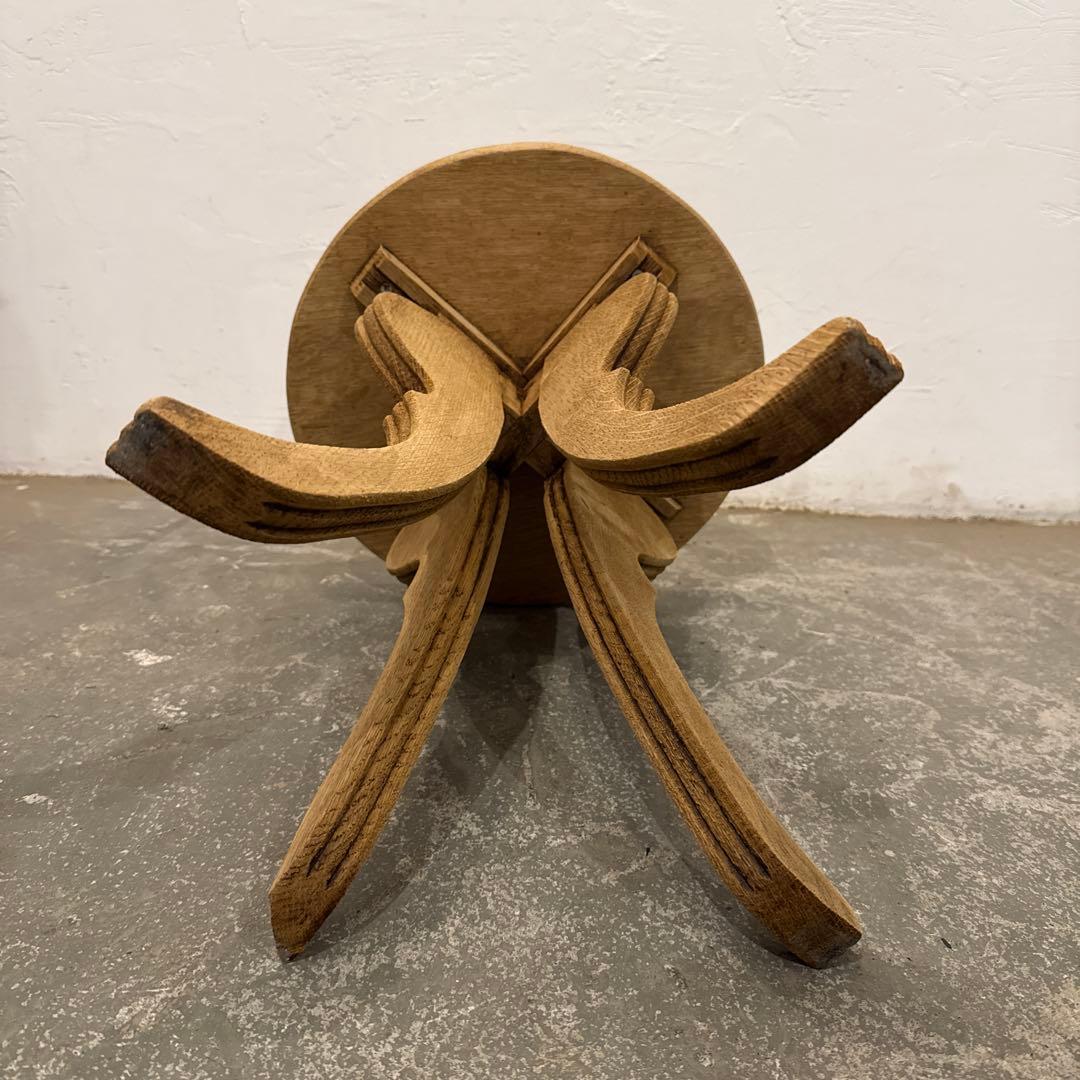 ヴィンテージ　サイドテーブル　剥離　ラウンド　花台