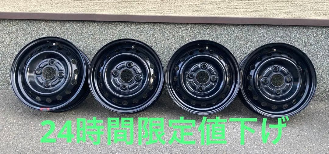 HONDA Nバンブラックスチールホイール 12インチ 4本セット