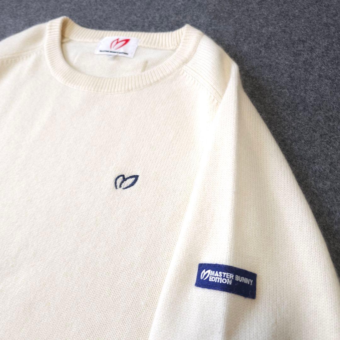 【マスターバニーエディション】人気カシミヤ混×ロゴ 長袖ゴルフニットセーターLL