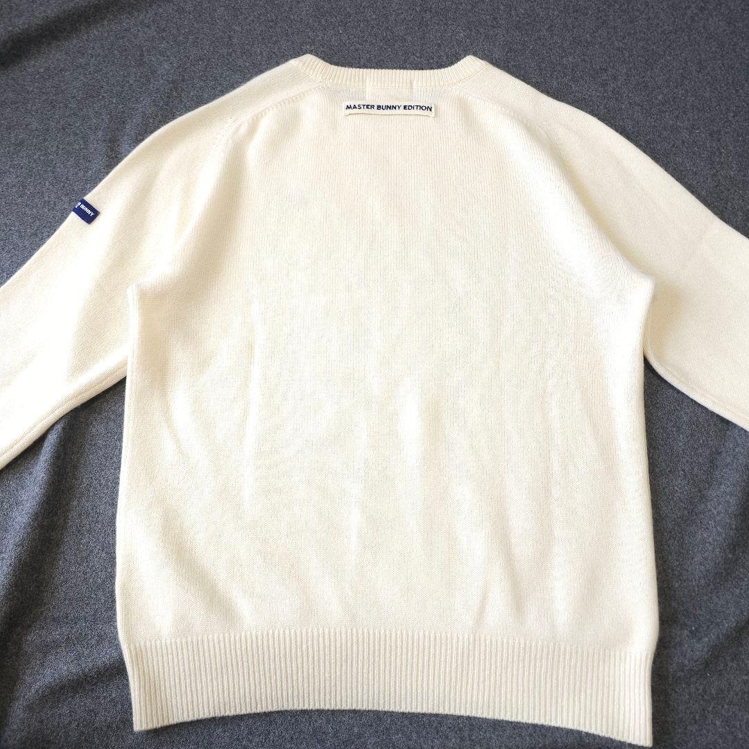 【マスターバニーエディション】人気カシミヤ混×ロゴ 長袖ゴルフニットセーターLL