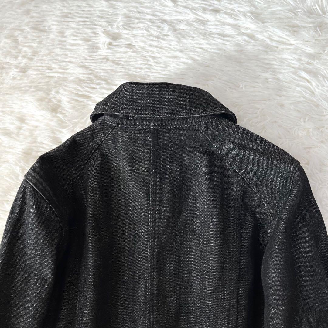 【美品】バーバリーロンドン　ウエストベルト付き　デニムジャケット　ノバボーダー