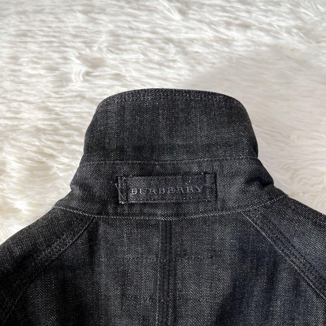 【美品】バーバリーロンドン　ウエストベルト付き　デニムジャケット　ノバボーダー