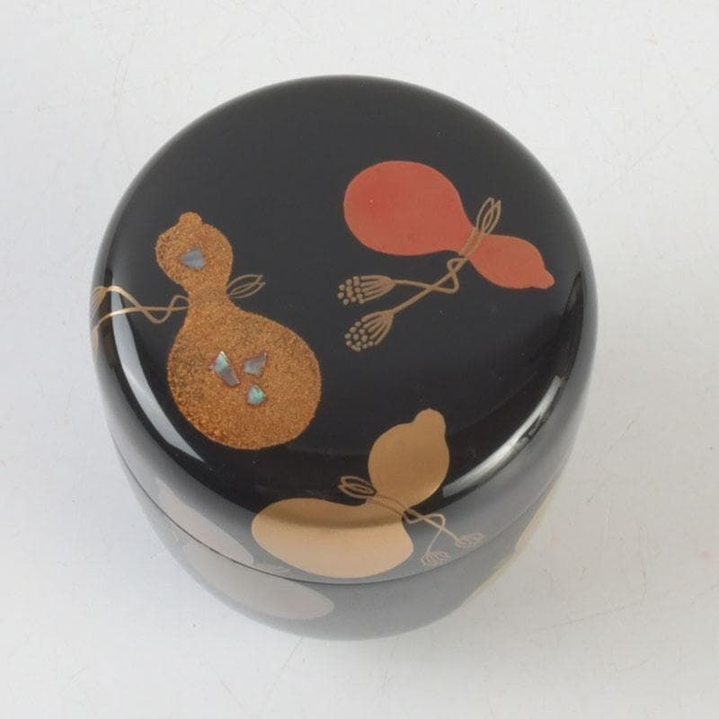 茶道具　加藤一衛造　瓢箪蒔絵　棗　共箱　V　9551