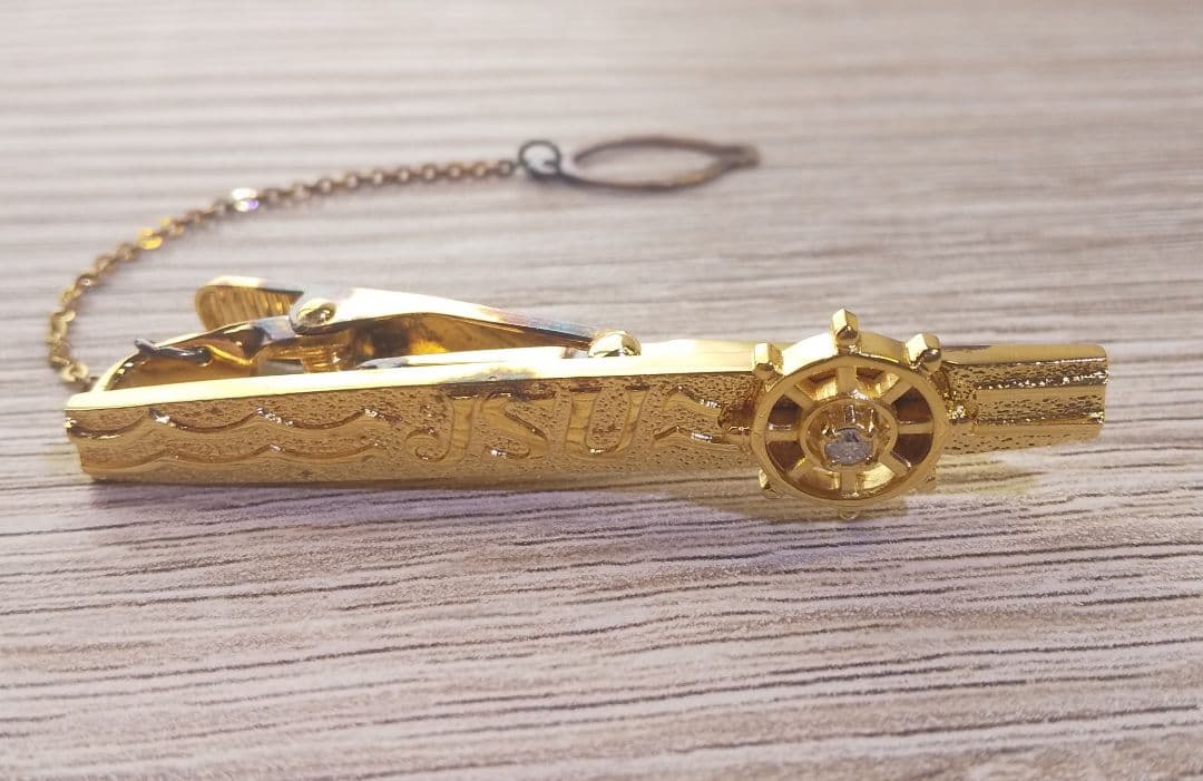 【未使用】全日本海員組合　特別功労賞　ネクタイピンと胸付バッジ 長保管品 18K