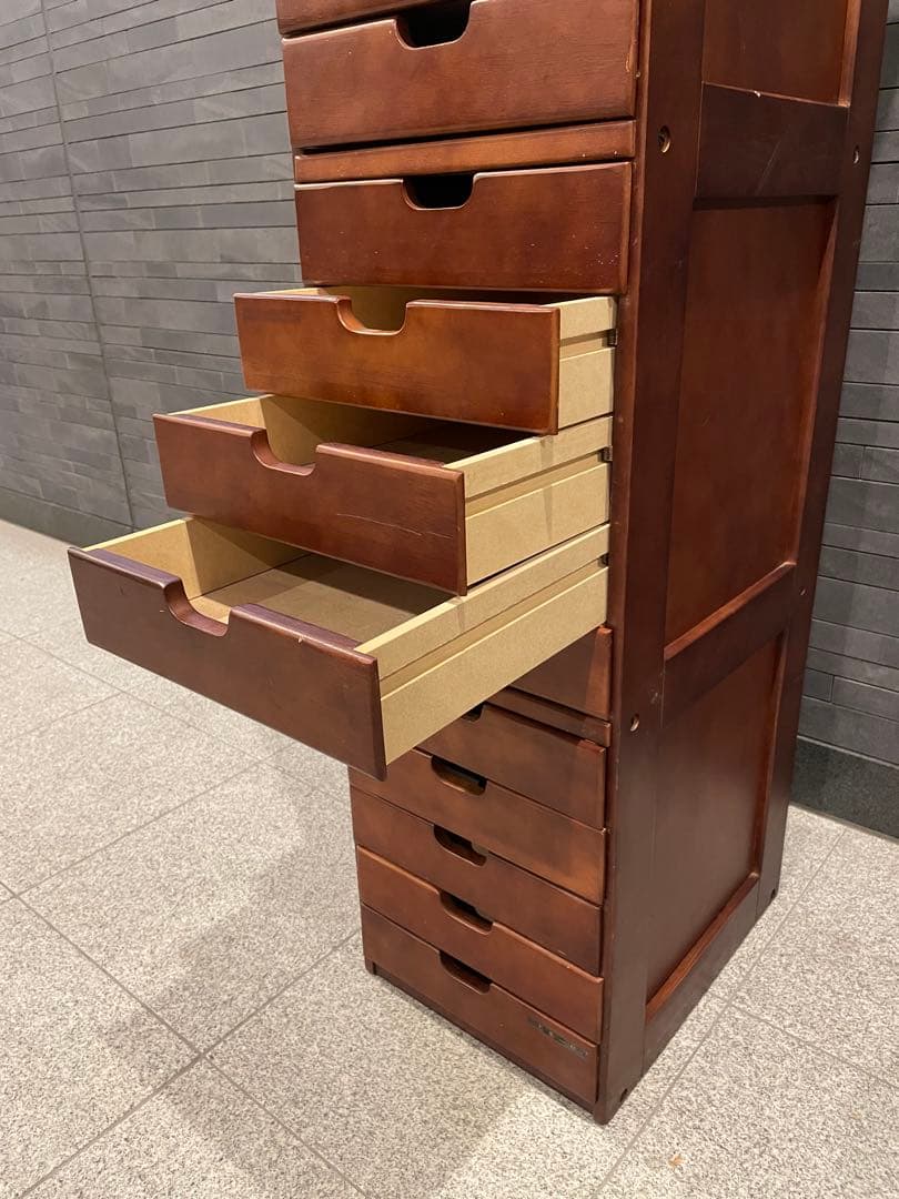 はやし　レトロ 高級ハイキャビネット タワー レターケース　１5段