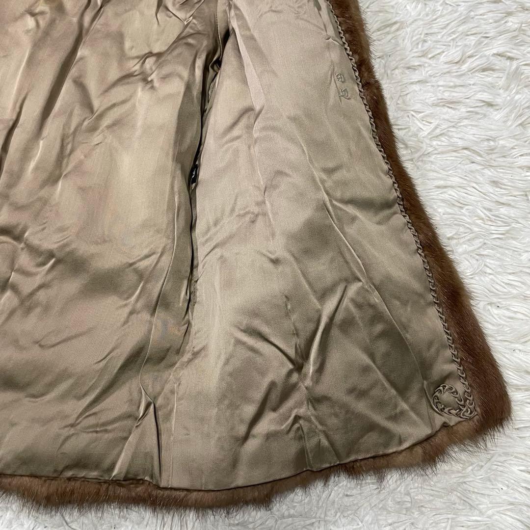 美品　サガミンク　銀タグ　リアルファー　ミンク　コート　デミバフ　大きいサイズ