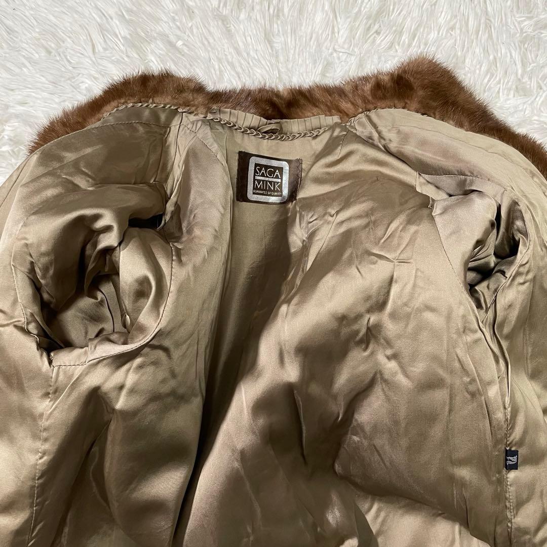 美品　サガミンク　銀タグ　リアルファー　ミンク　コート　デミバフ　大きいサイズ
