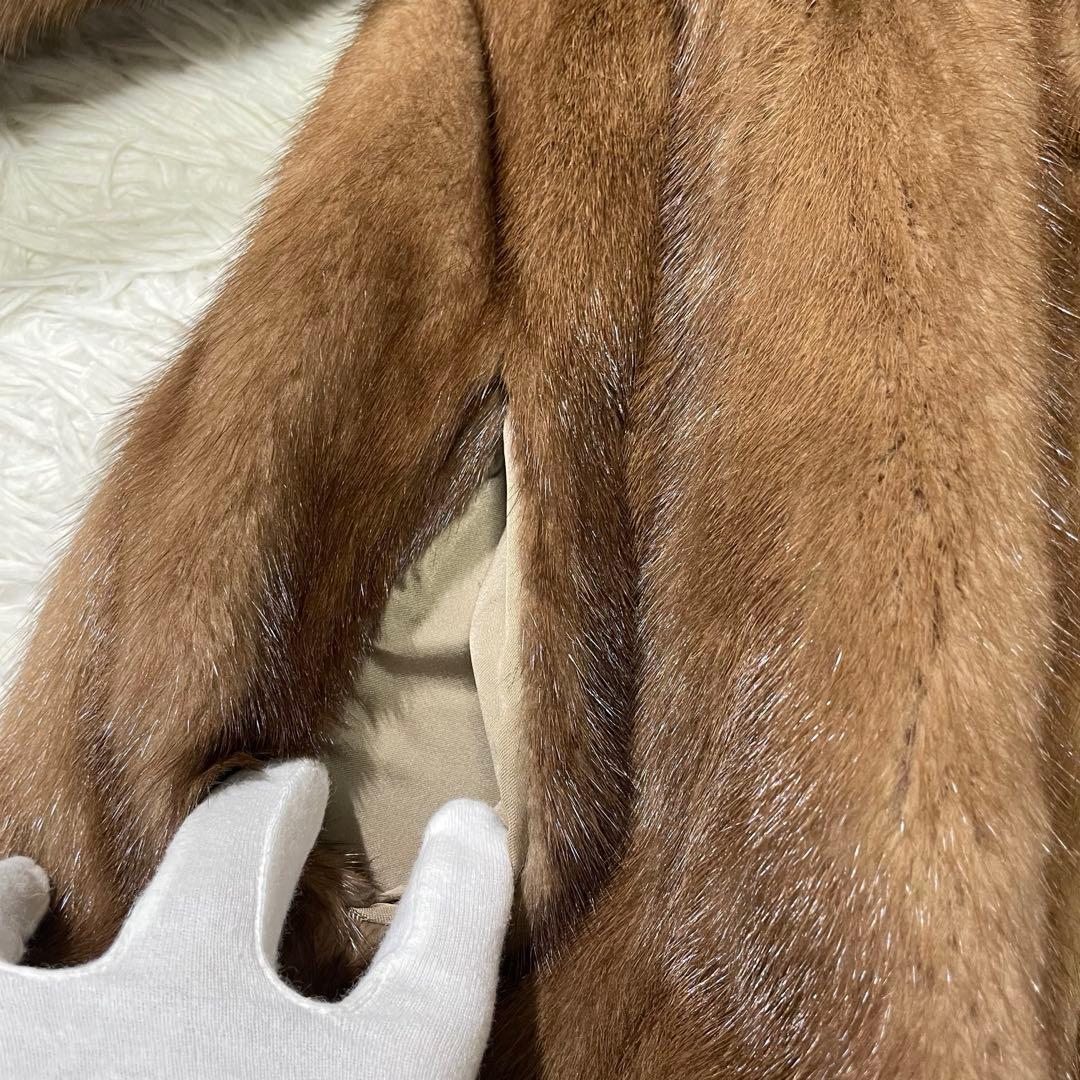 美品　サガミンク　銀タグ　リアルファー　ミンク　コート　デミバフ　大きいサイズ