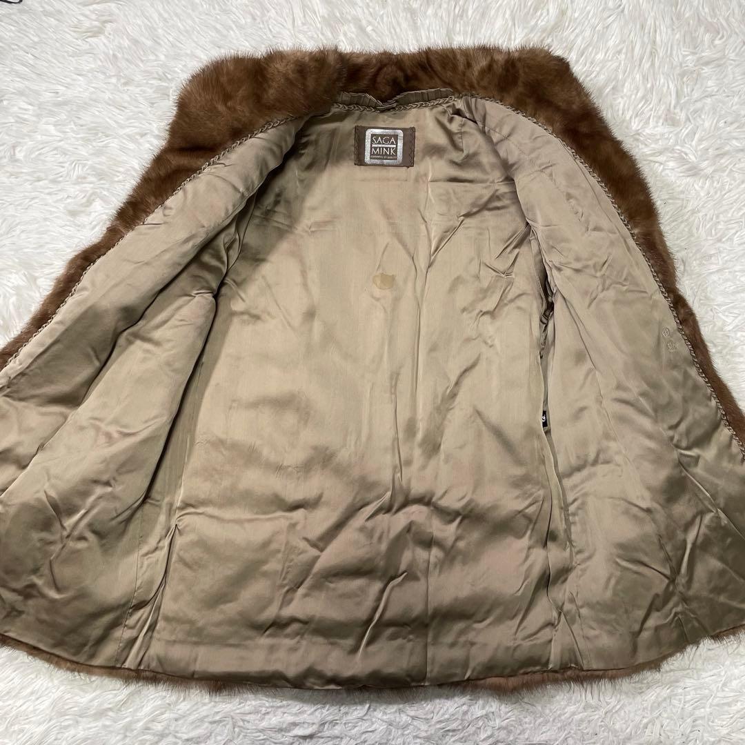 美品　サガミンク　銀タグ　リアルファー　ミンク　コート　デミバフ　大きいサイズ